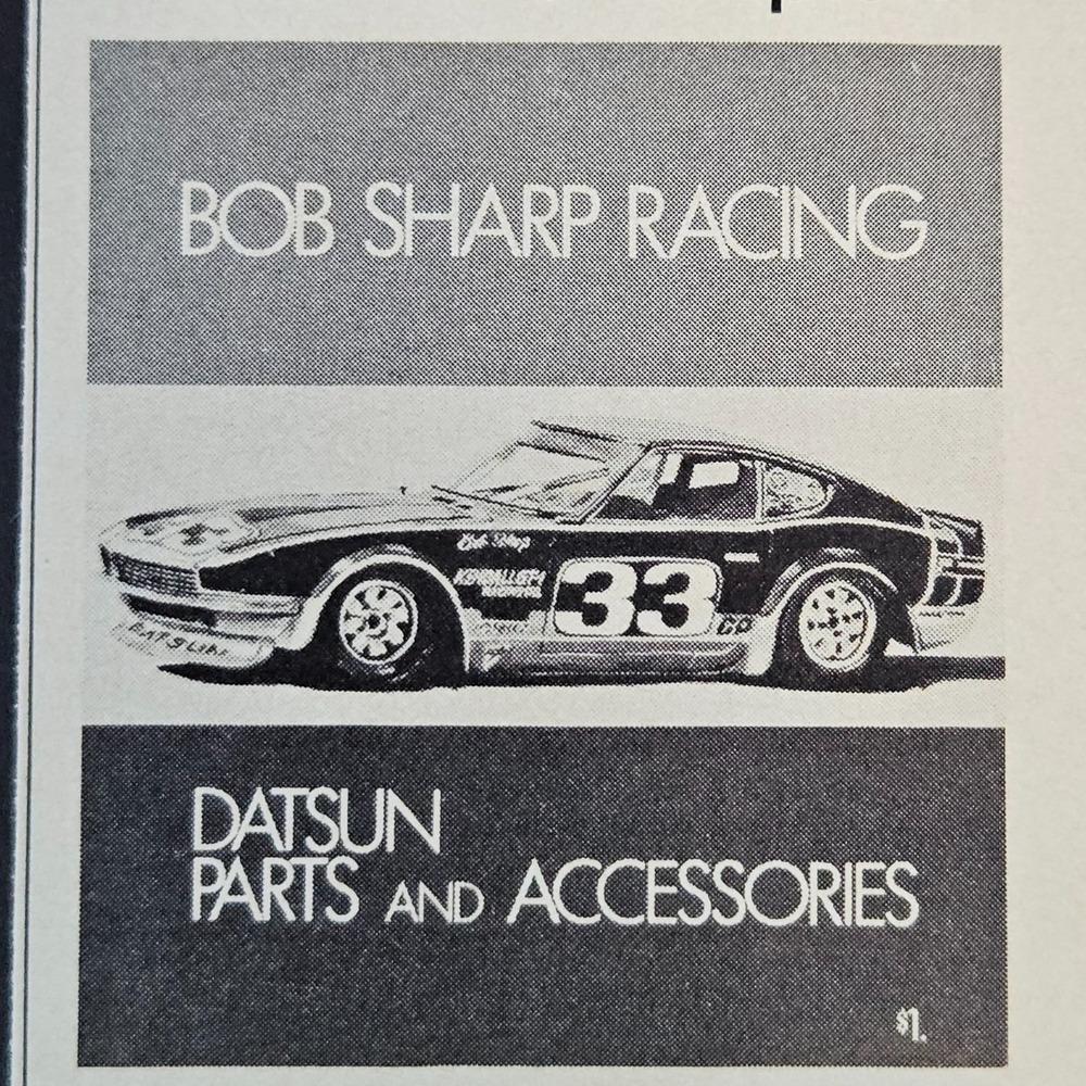 1974 Bob Sharp Datsun Racing Parts & Accessories Vintage Print Ad Georgetown CT